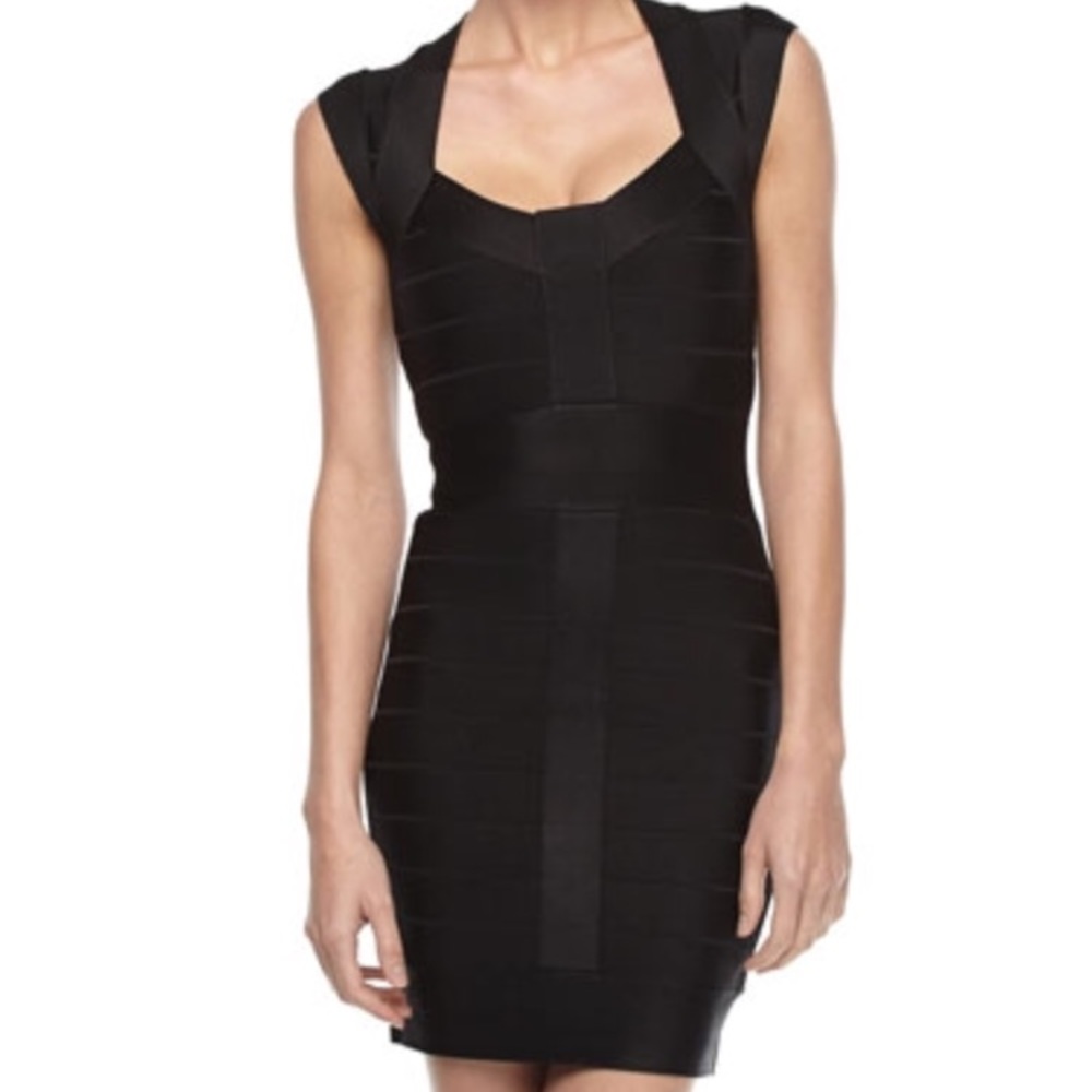 French connection black bodycon dress